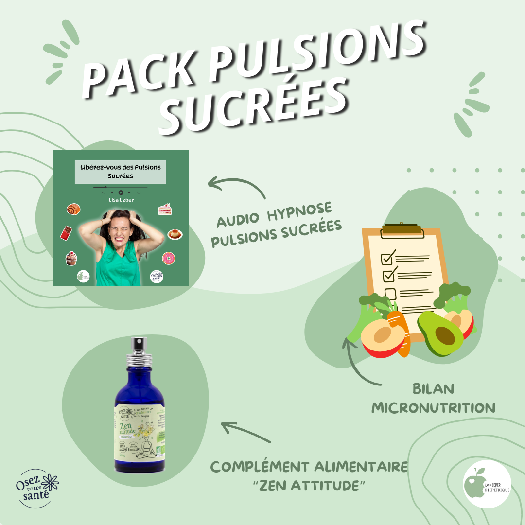 Pack Pulsions Sucrées – Audio Hypnose, Bilan Micronutrition & Zen Attitude