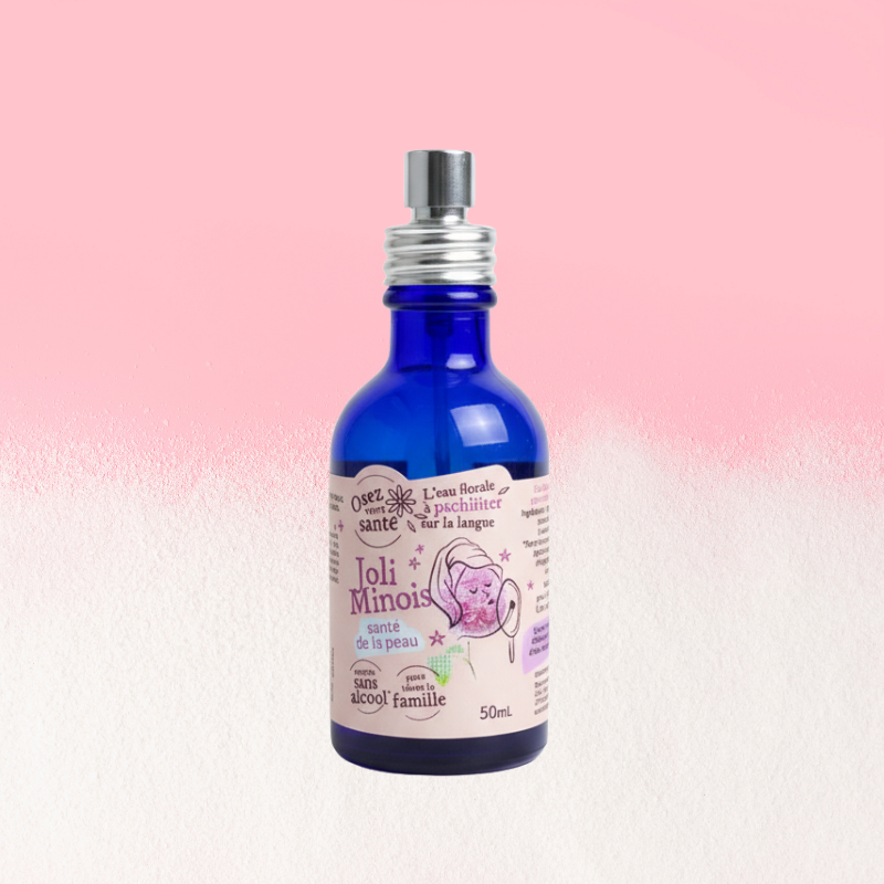 Flacon spray 50ml Joli Minois de la marque Osez Votre Santé, complément sans alcool et Bio pour la beauté intérieure de la peau.