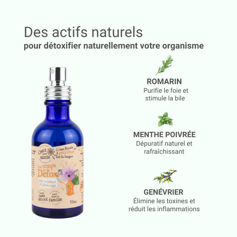Cure détox recommandée aux changements de saison (printemps, automne) pour un nettoyage en profondeur de l'organisme.