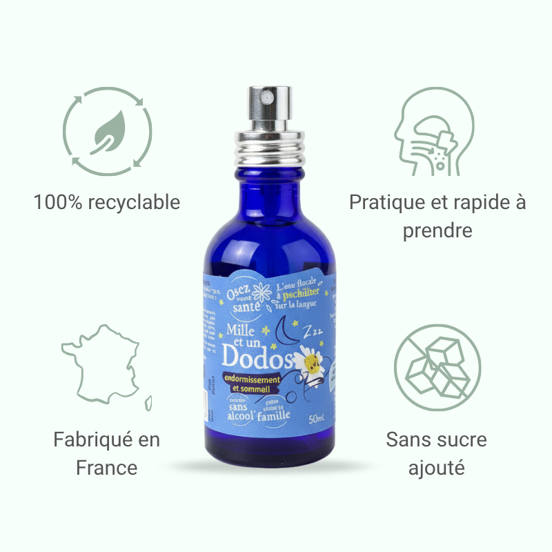 Synergie des hydrolats Bio de Mélisse, Camomille Romaine et Néroli pour un sommeil naturel de qualité, sans mélatonine.
