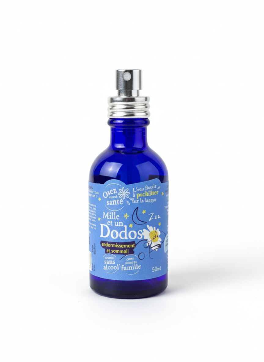 Complément alimentaire Sommeil Profond Mille et un Dodos Osez Votre Santé, hydrolat Bio pour l'insomnie, les réveils nocturnes et l'endormissement rapide.